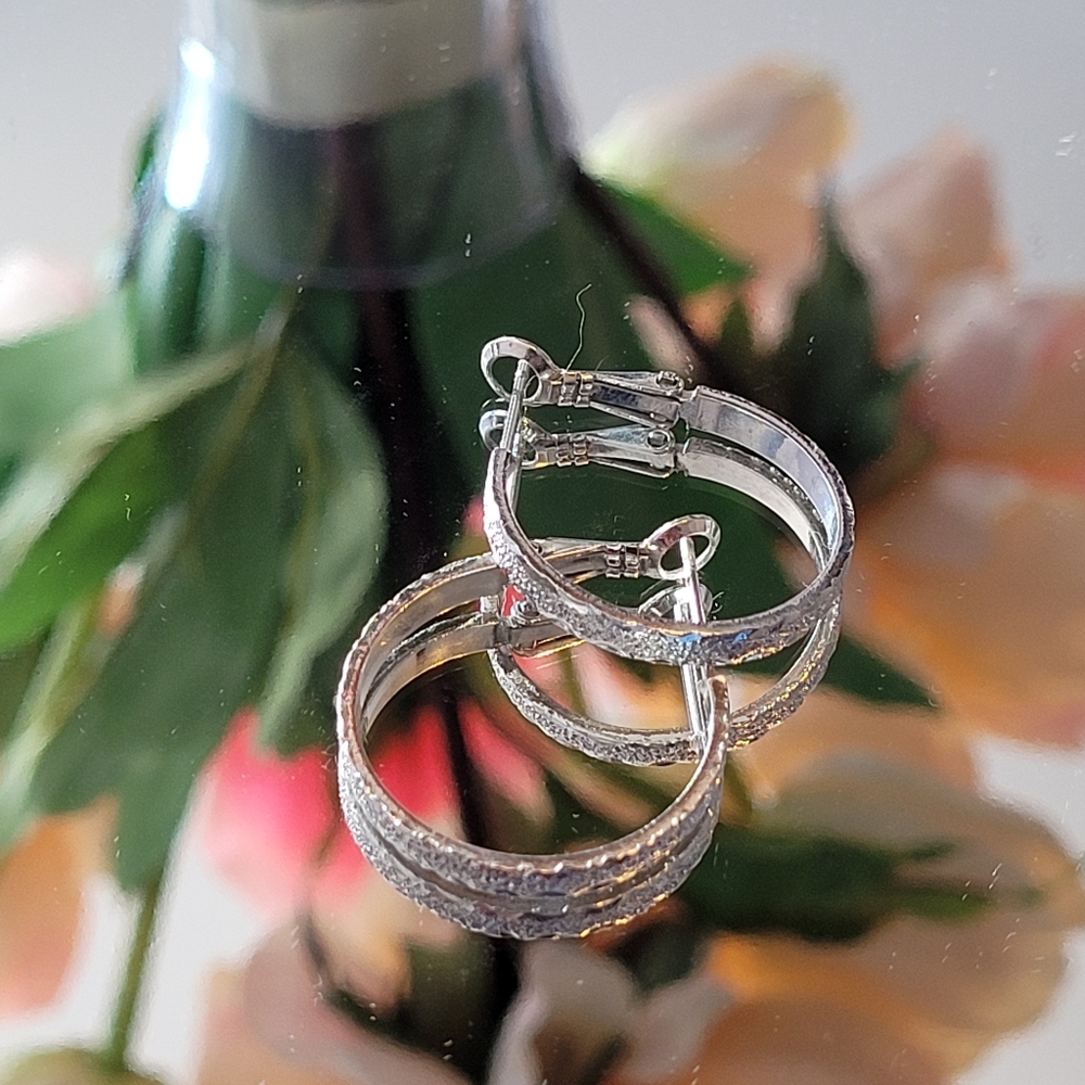 Silver Fashion Hoop Earrings